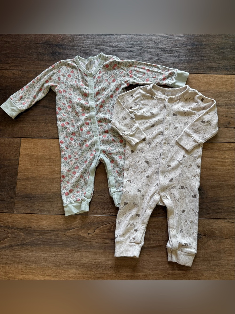 2 Modern Moments Footless Jumpers Size 6-9 Months
